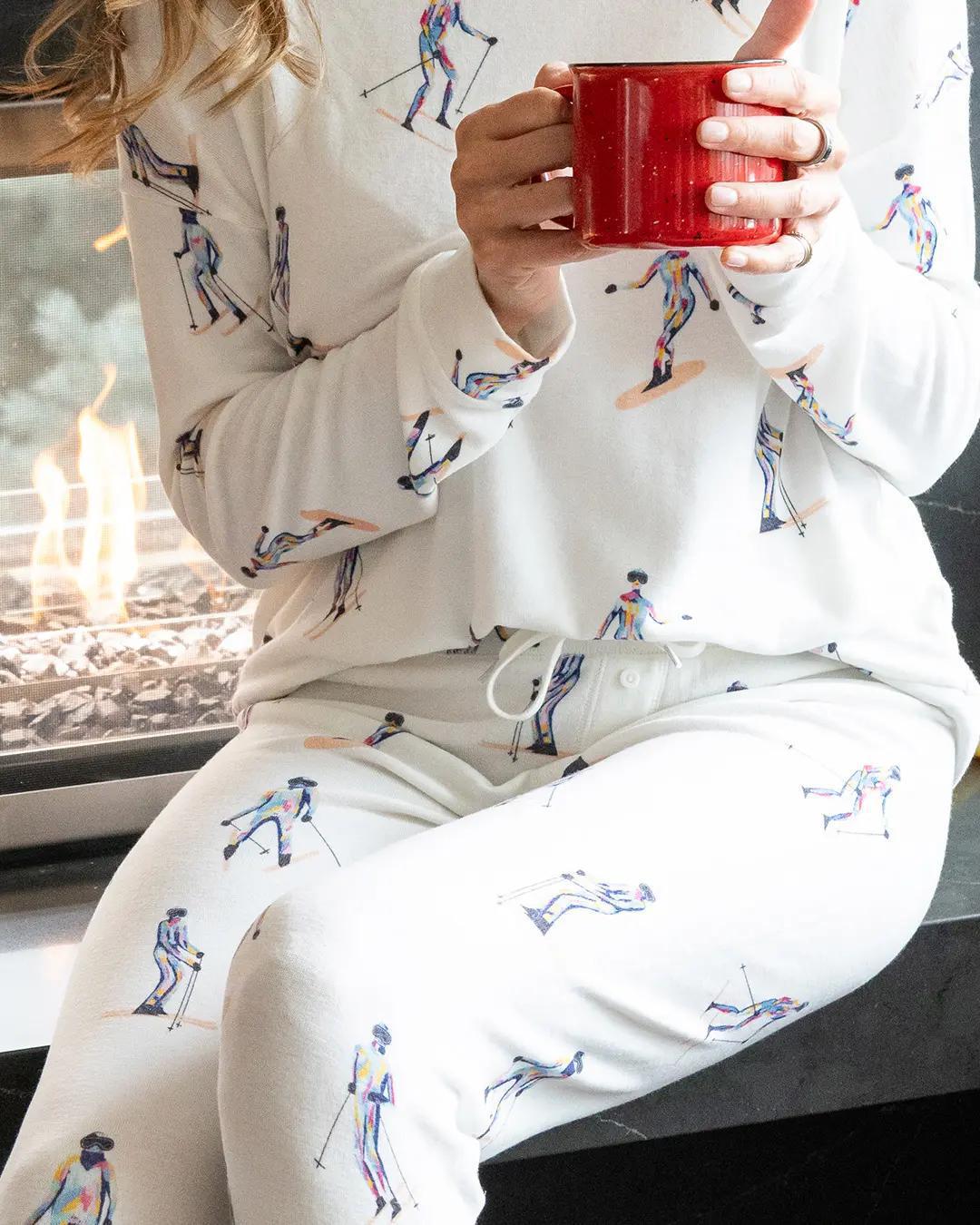 Stylish Skiers Long Pj Set