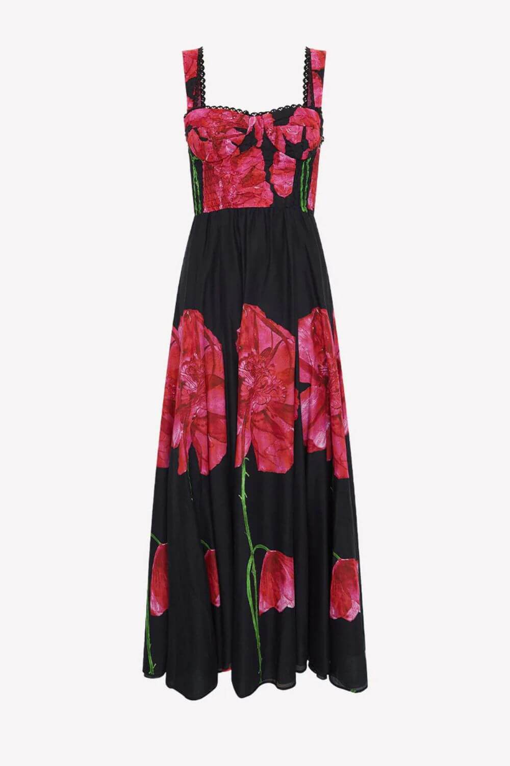 Crissy Long Dress in Black Blossom