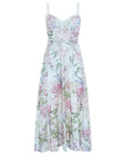 Chrissy Long Dress in Blue Botanic