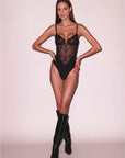Bianca Lace Bodysuit in Black