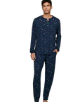 Henry Men's Long PJ Set in Forest Pine Navy