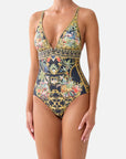 High Tri One-Piece Swimsuit in Palace Zoology