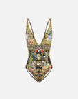 High Tri One-Piece Swimsuit in Palace Zoology