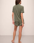 Gisele Relaxed Short PJ Set in Smokey Olive/Ivory