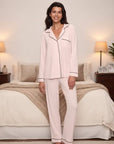 Gisele Long PJ Set in Velvet Pink/Ivory