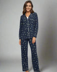 Gisele Printed Long PJ Set in Woodland Pine