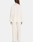 Gisele Long PJ Set in Pure Ivory/Navy