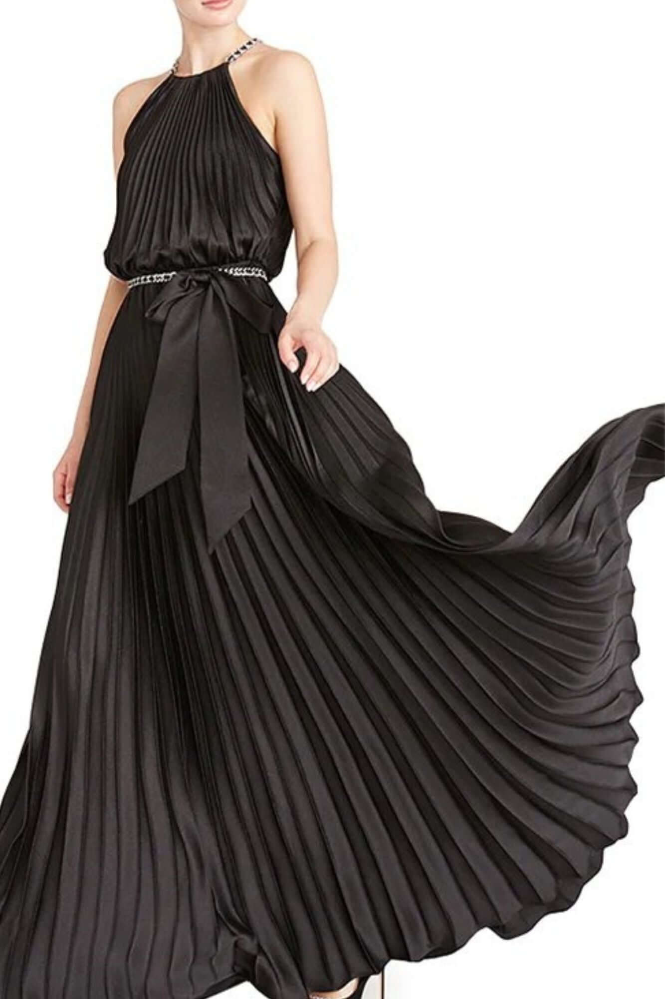 Sleeveless Satin Long Dress