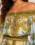 Off Shoulder Short Dress in Wanderlust Empire