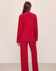Gisele Long PJ Set in Holly Red/Ivory