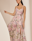 Iraso Long Dress in Pink Botanic
