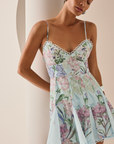Marlene Short Dress in Blue Botanic