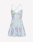 Marlene Short Dress in Blue Botanic
