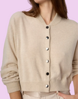 Marcela Cashmere Cardigan in Bone