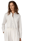 Callum Button Down in White Pinstripe