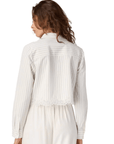 Callum Button Down in White Pinstripe