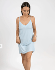 Cannes Pinstripe Chemise in Cool Blue