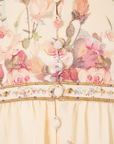 Button Down Short Dress with Open Back in Adorned in Aranjuez