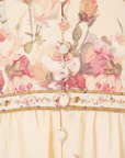 Button Down Short Dress with Open Back in Adorned in Aranjuez