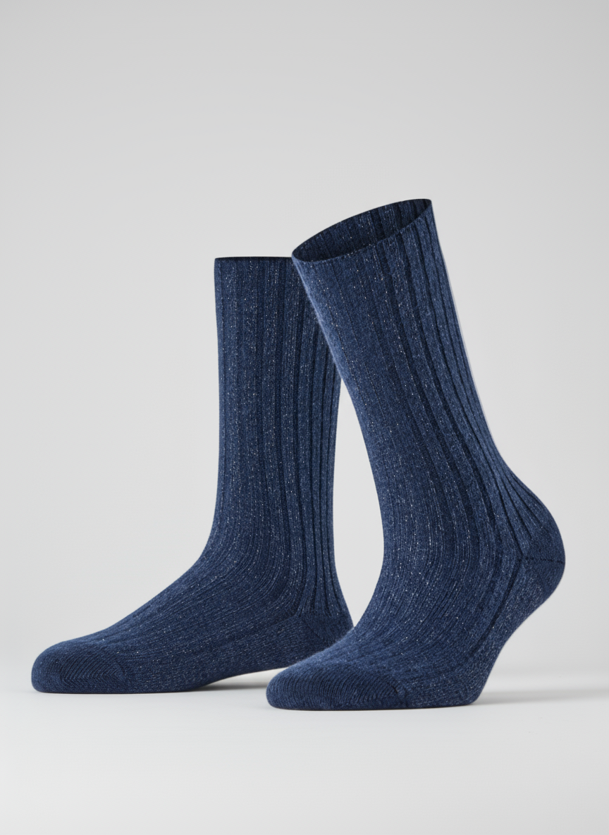 Cosy Wool Ribbed Glitter Boot Socks