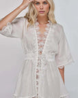 Gabriella Linen Kimono in White