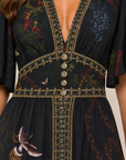 Camilla Shaped Waistband Dress in Palace Zoology detail view
