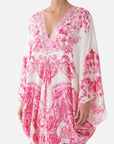 Camilla T Shape Long Kaftan in Livin La Vida Rosa