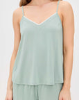 Frida Cami and Short Set in Mint Cream/Ivory