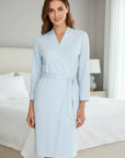 Elle Long Sleeve Robe in Light Blue