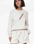 Cami NYC Haru Pearl Sweatshirt Color: Ceramic Size: XS at Petticoat Lane Greenwich, CT