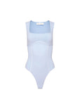 Fleur du Mal Organic Cotton Scoop Neck Bodysuit in Ice Queen