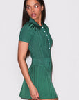 Fleur du Mal Rib Flare Skirt in Lucky Green
