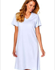 Elle Short Sleeve Chemise in Light Blue