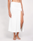Karla Colletto Basics Long Straight Skirt in White