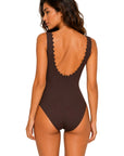 Ines V-Neck One-Piece in Chocolate