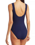 Karla Colletto Ines V-Neck One-Piece in Navy