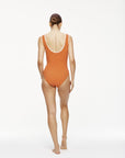 Karla Colletto Lia Round Neck Terracotta/Cream