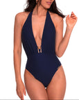 Classe Nautique Non Wire Seduction Halter Swimsuit in Marine Classe