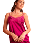 Splendeur Soie Camisole & Short Set in Carmin
