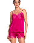Splendeur Soie Camisole & Short Set in Carmin