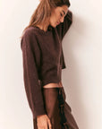 LoveShackFancy Bellman Pullover in Chocolate Brown