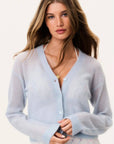 LoveShackFancy Breckie Cardigan in Blue Macaron