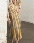 Maison Lurex Gala Sleeveless Wrap Dress