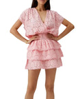 Melissa Odabash Jess Short Sleeve Dress in Peach
