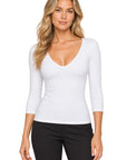 Only Hearts 43819 White top on Elle, studio front view