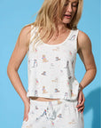 PJ Salvage Red White and Woof Tank and Short Set