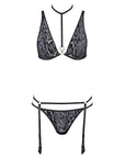Animal Soul Lingerie Set in Black Python