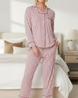 The Cat's Pajamas Holiday Stripe Pima Knit Long-Sleeved Pajama Set