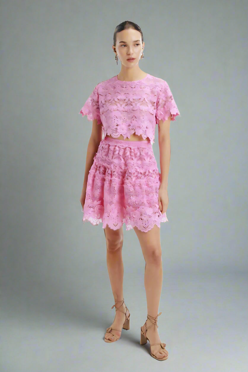 Harper Mini Skirt in Rose