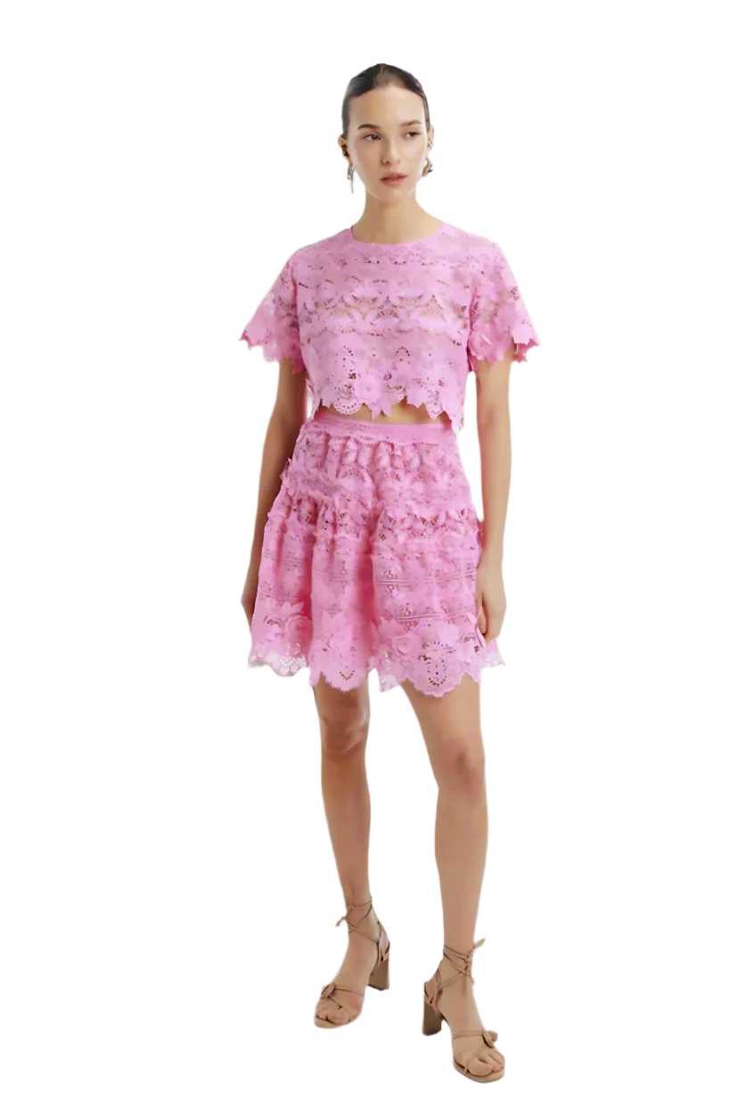 Harper Mini Skirt in Rose